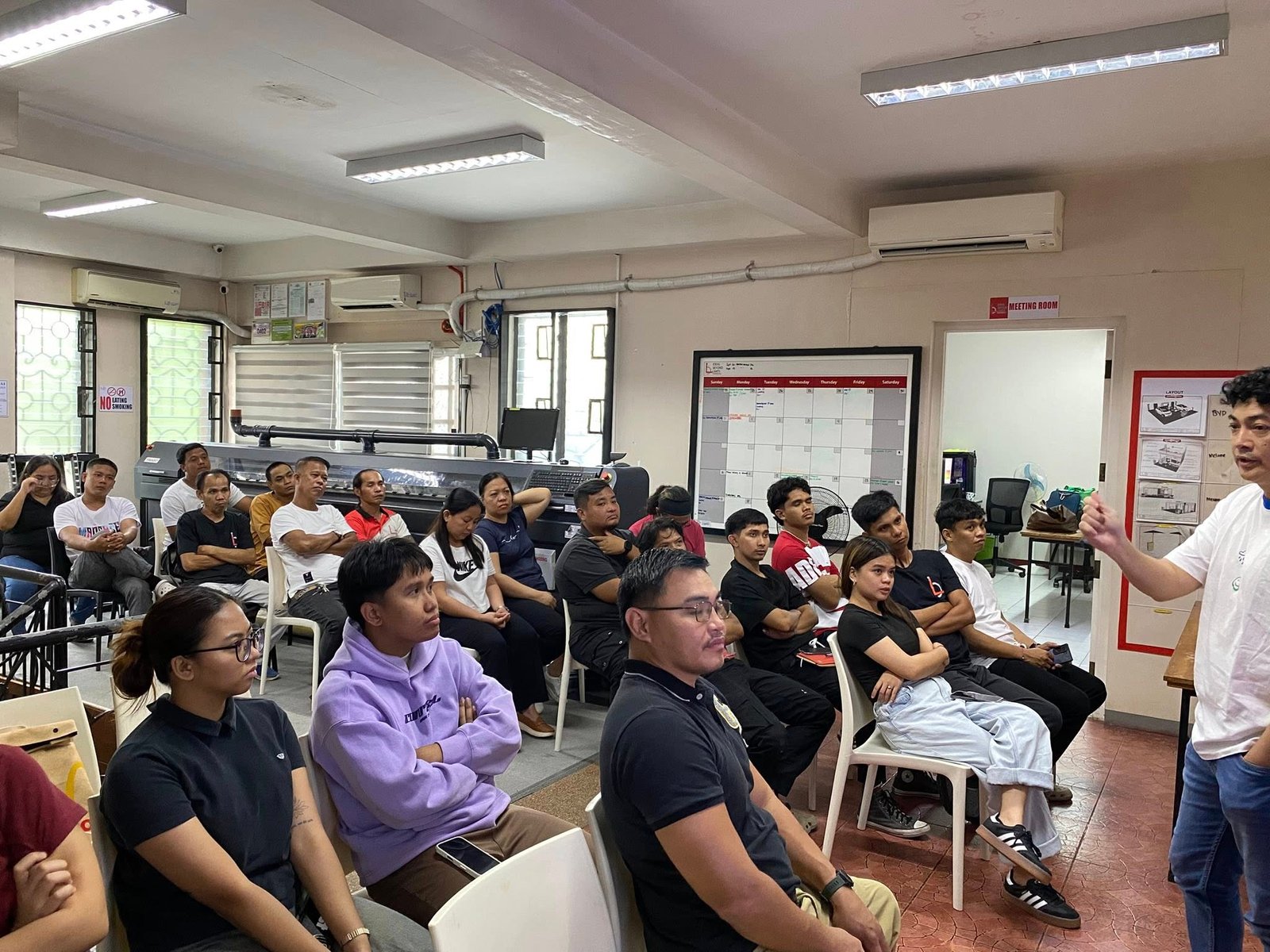 A team member collaborating in a meeting